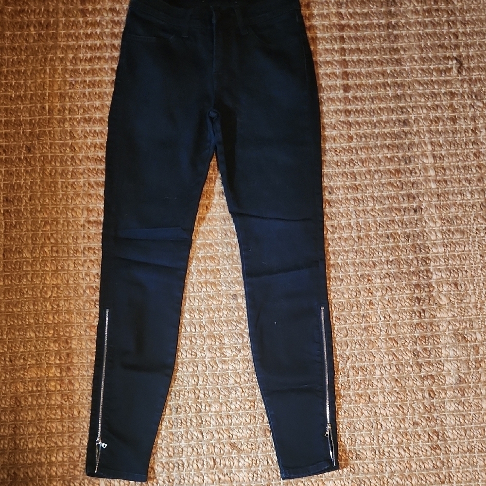 J Brand Dark Blue Skinny Jeans Classy Sz 25 W/ Ankle Zippers Dressy